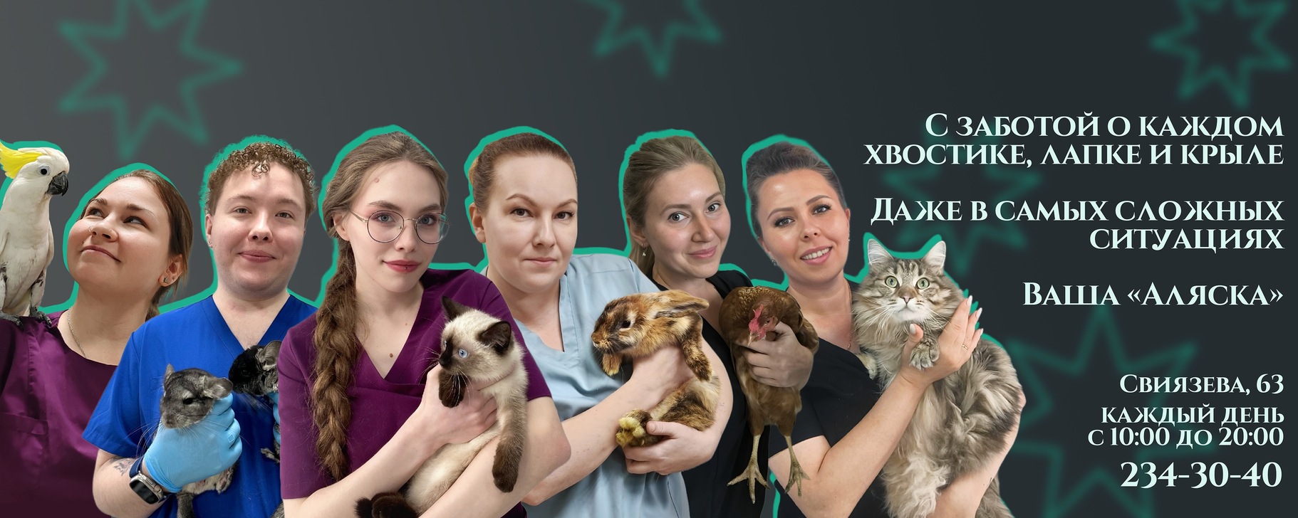 Обложка ветеринарной клиники «Аляска»