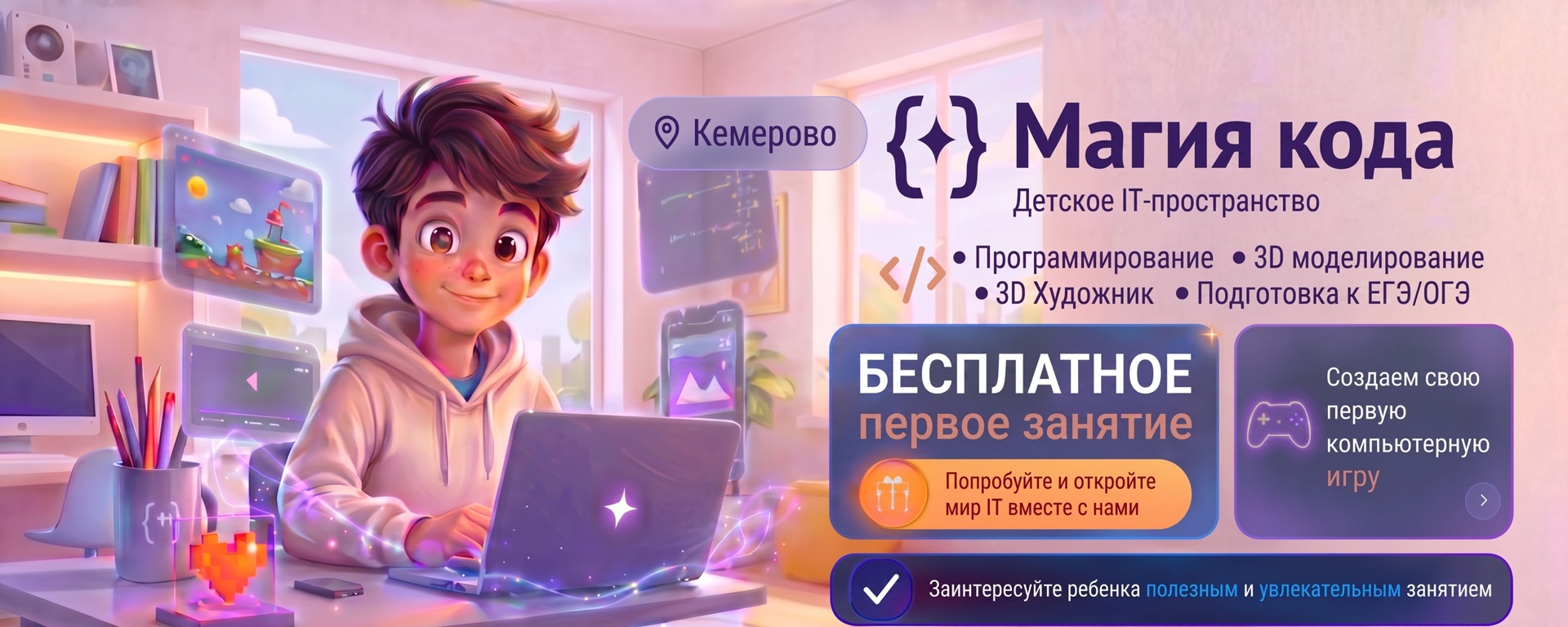 Обложка детского IT-пространства «Магия Кода»